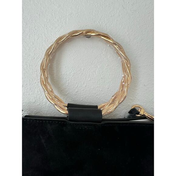 Thacker NYC Ring Handle Bag – Black Suede & Leather - Picture 3 of 4